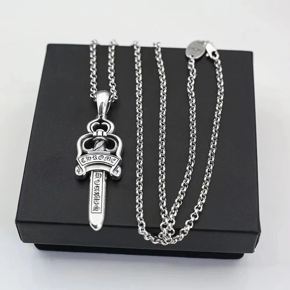 Chrome Hearts Chrome Hearts CH Cross Necklace B12 Pearl Chain Jewelry Silver - 1