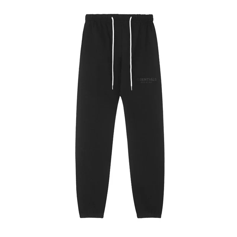 Fear of God Fear of God Essentials Black Silicone Logo Sweatpants Black - 1