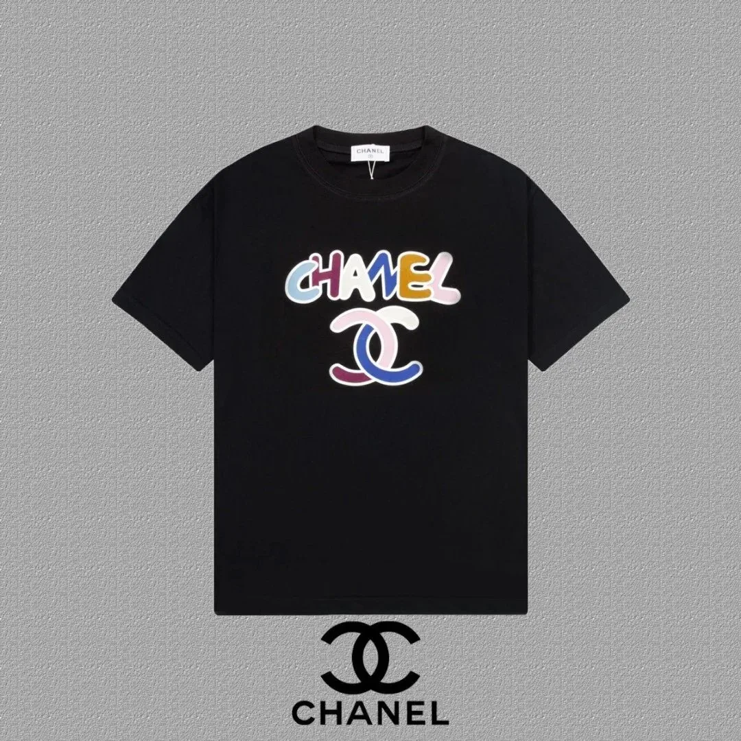 Chanel Chanel Black Multicolor Logo T-Shirt Black
