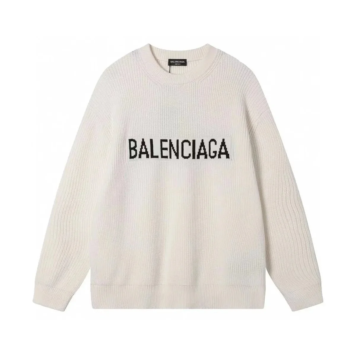 Balenciaga Balenciaga Logo Knit Sweater Cream Cream - 1