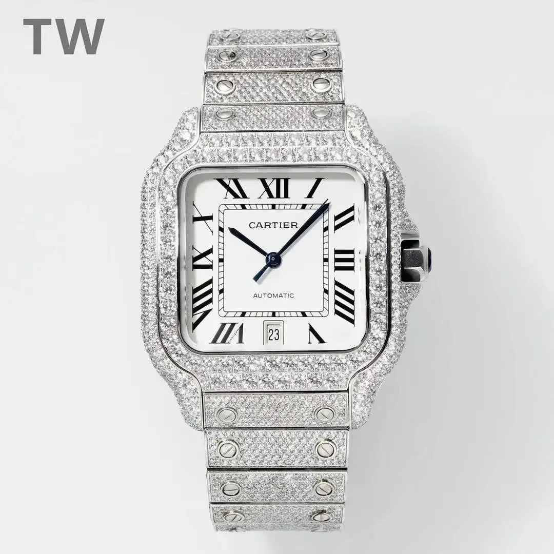 Cartier Cartier Santos-Dumont Diamond 8 Watch Luxury Timepiece Silver - 1