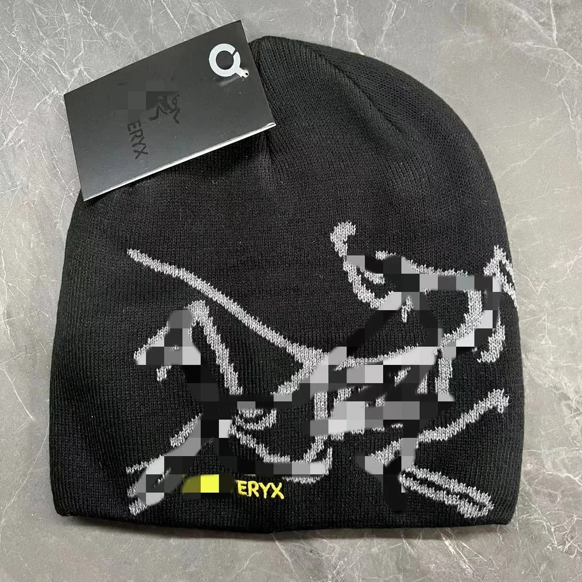 Other Dark Grey Graphic Knit Beanie Grey - 1