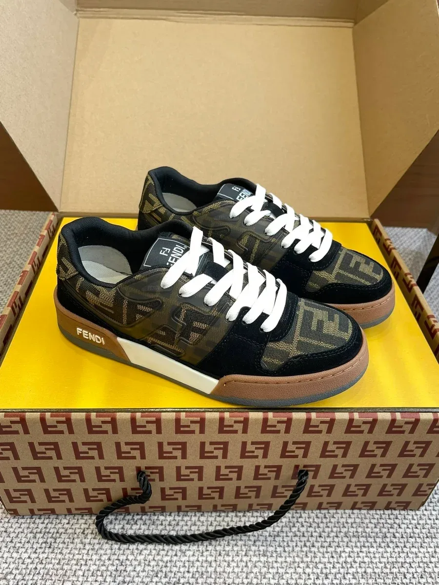 Fendi Fendi Iconic FF Logo Sneakers Black/Gold Black - 1