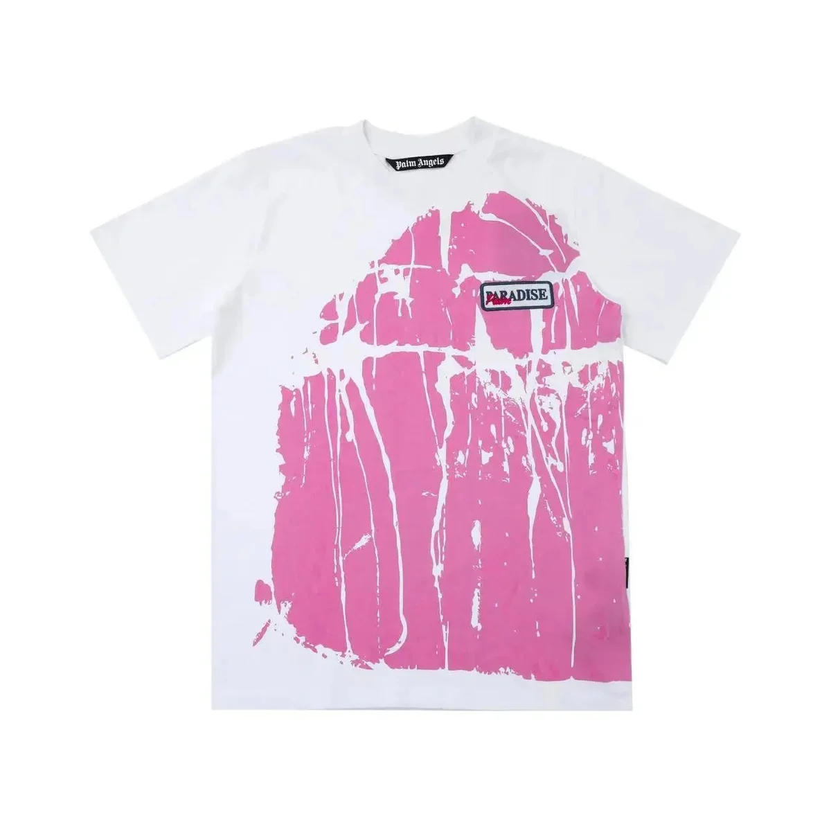 Palm Angels Palm Angels Paradise Pink White T-Shirt White - 1