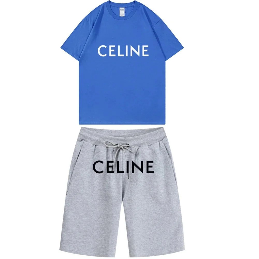 Celine Celine Logo Co-ord Set Blue/Grey Blue