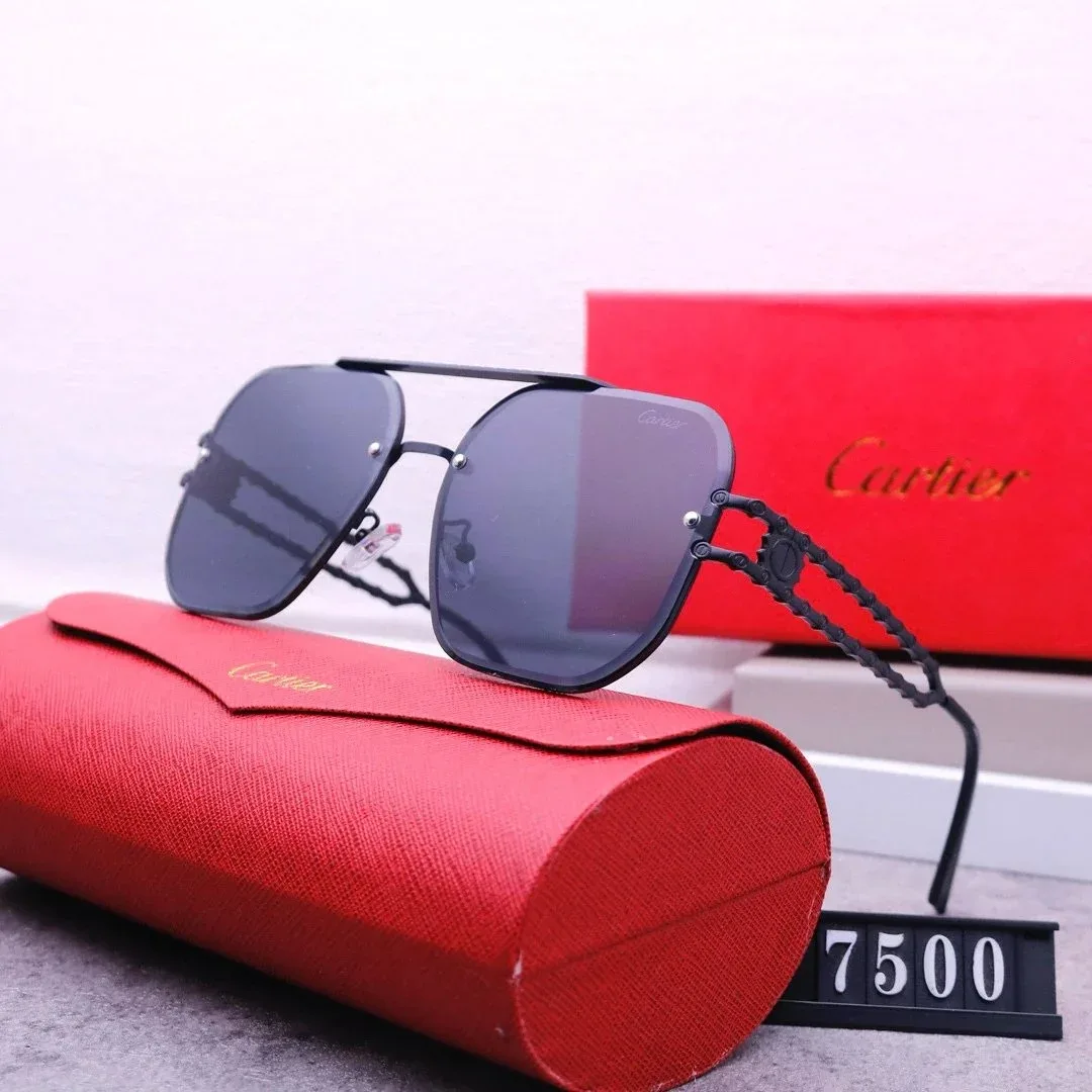 Cartier Cartier Soleil Blanc Black Aviator Sunglasses Black - 1