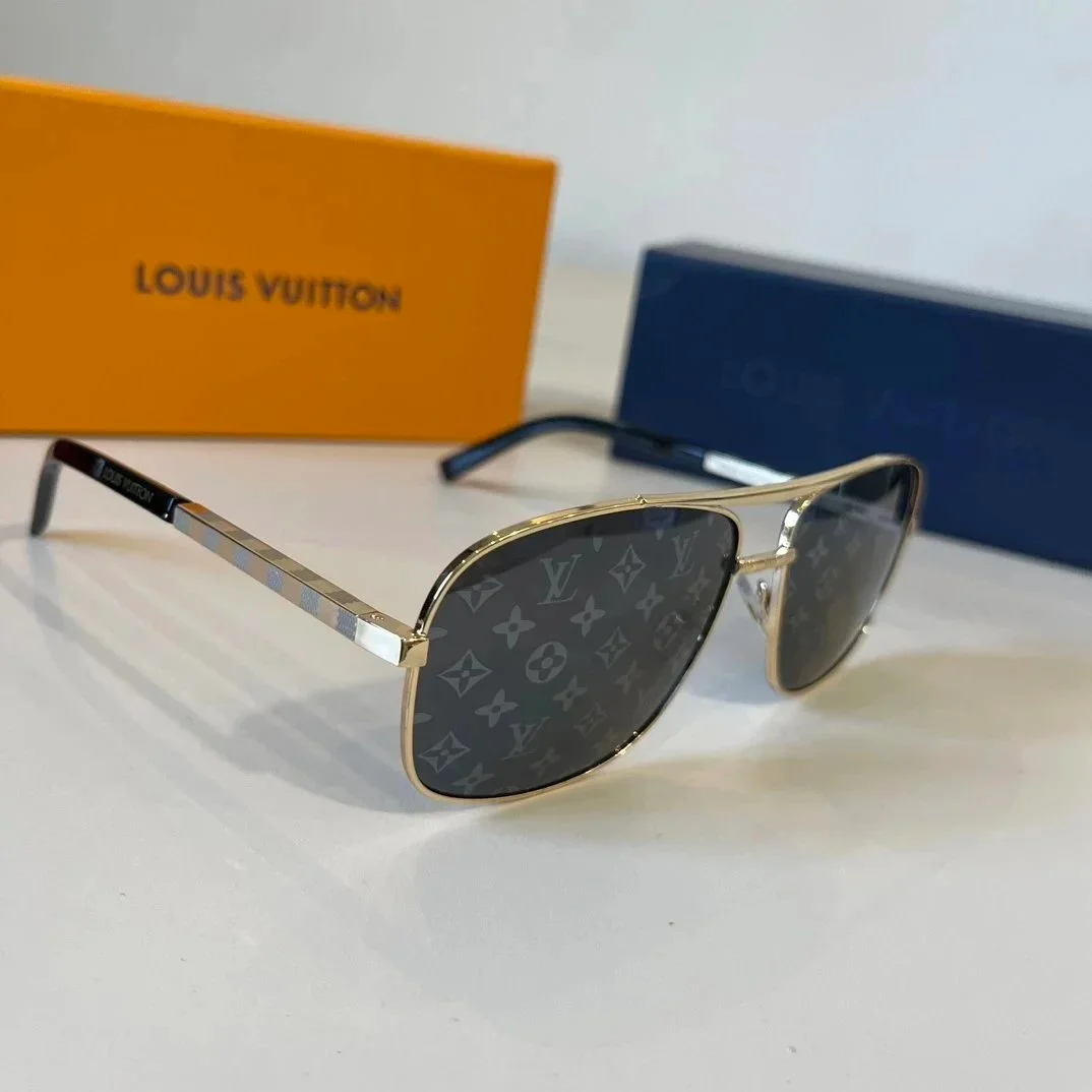 Louis Vuitton Louis Vuitton Monogram Gold Frame Sunglasses Gold