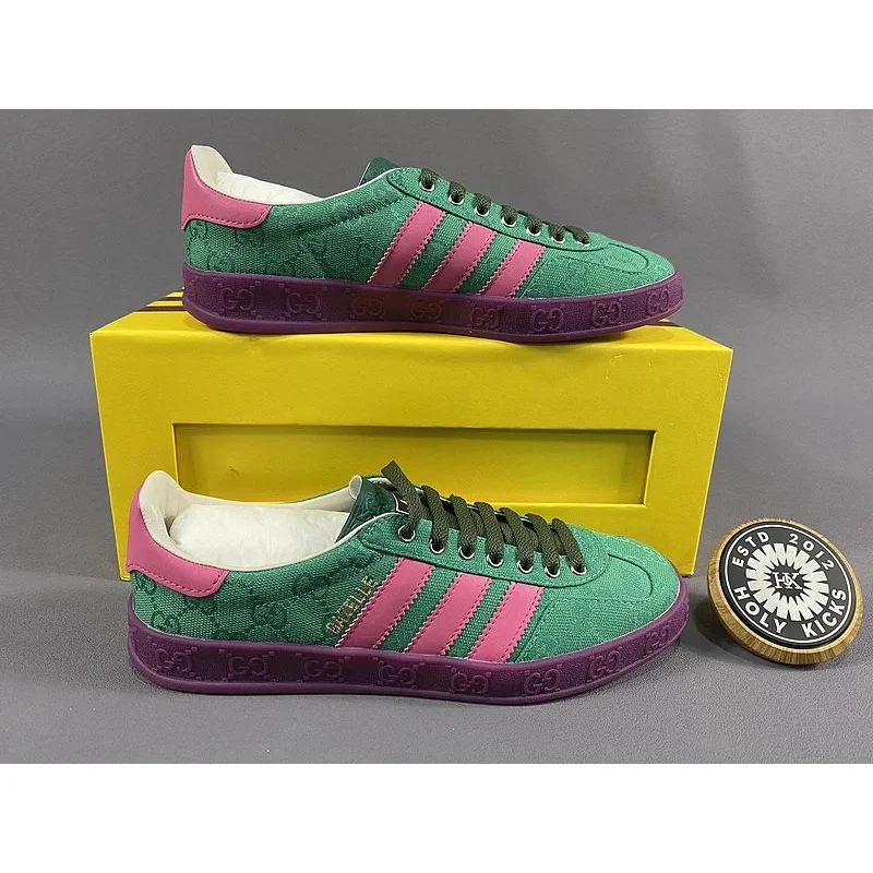 Gucci Gucci GG Supreme Bareille Green & Pink Sneakers Green - 1
