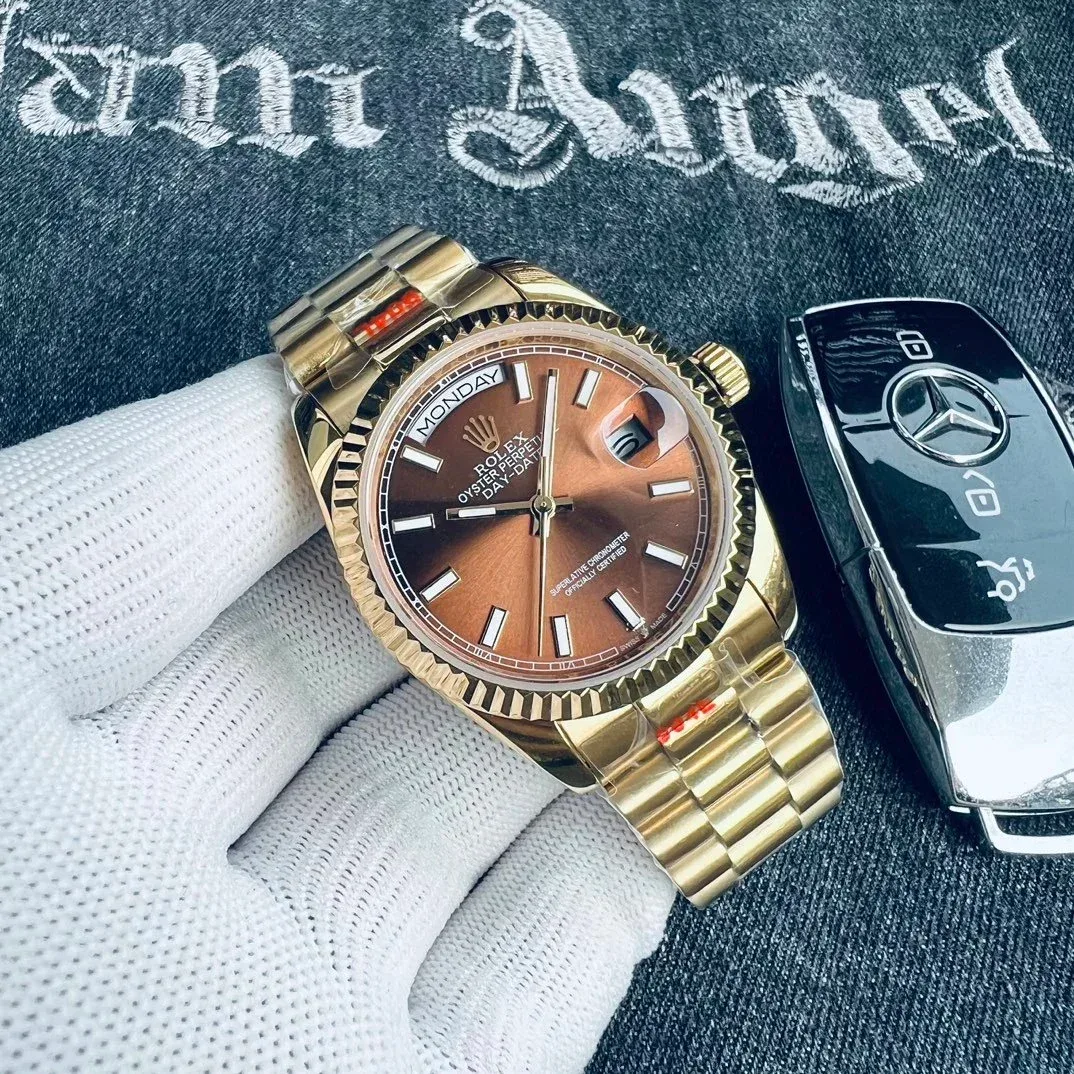 Rolex Rolex Day-Date 41MM Gold Case & Brown Dial Men's Watch Gold - 1