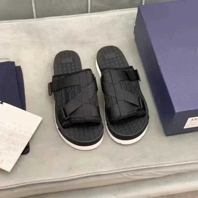 Dior Dior Dior Oblique Black/White Slide Sandals Black