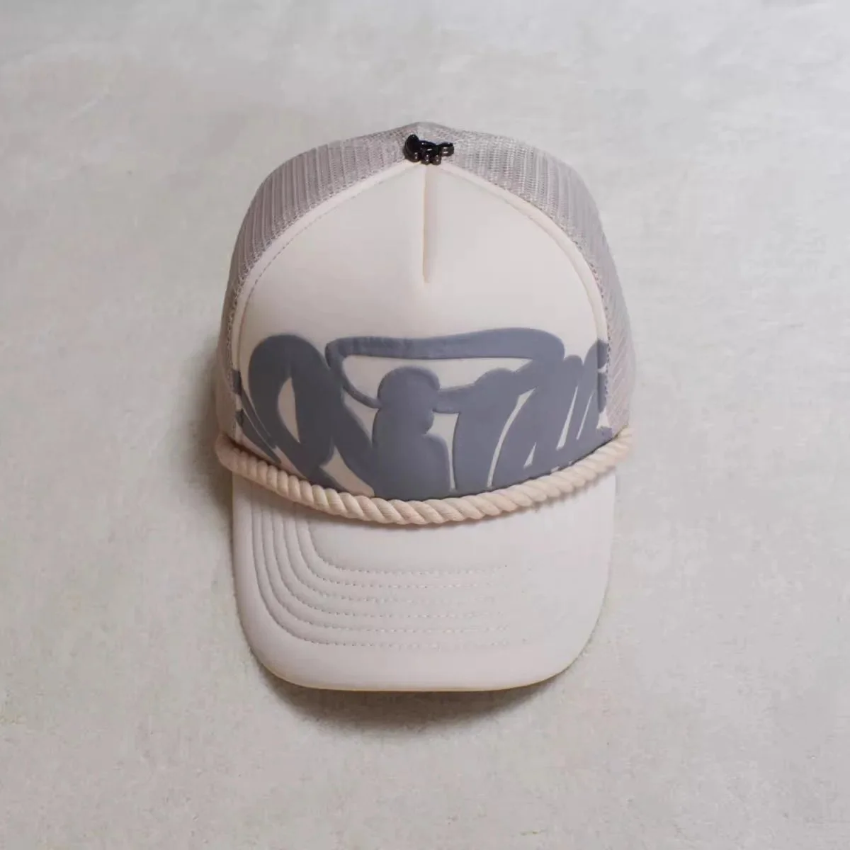 Other Trucker Cap with Rope Detail in Sponge Rope White Grey White - 1