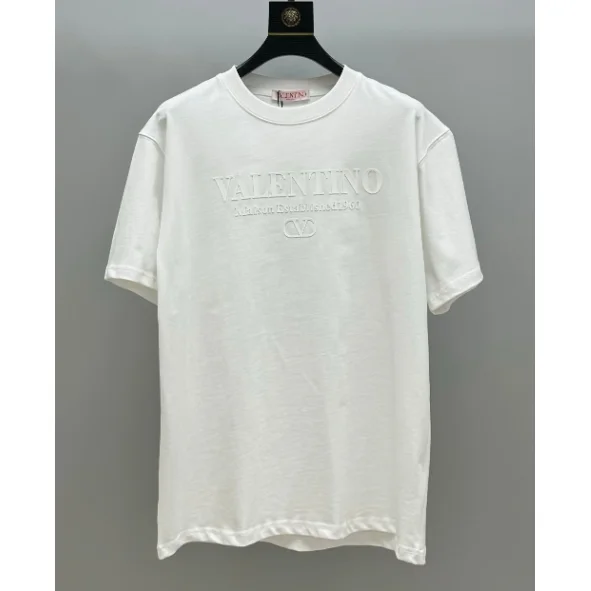 Valentino Valentino White Embossed Logo T-Shirt White - 1