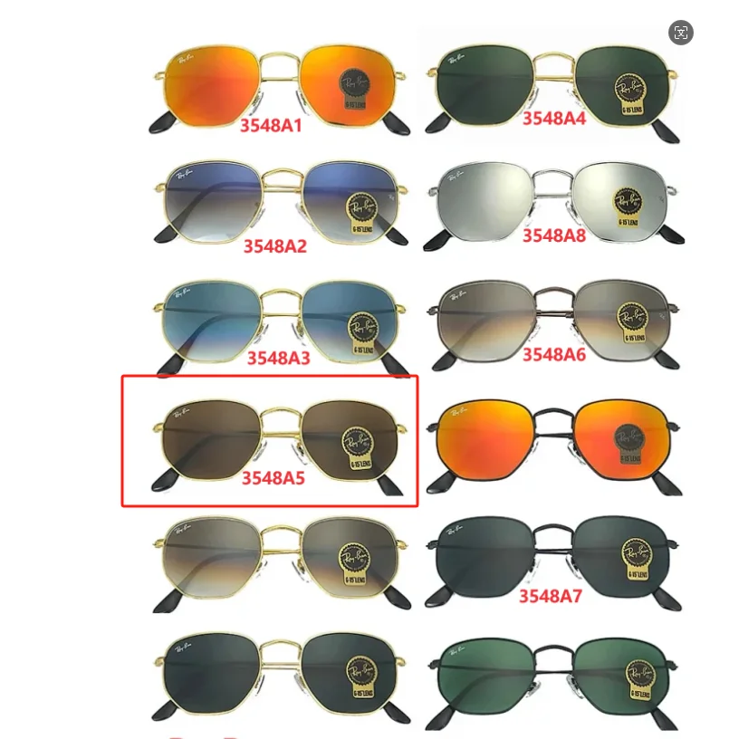 Ray-Ban Ray-Ban Clubmaster 3548A5 Gold/Brown Sunglasses Gold