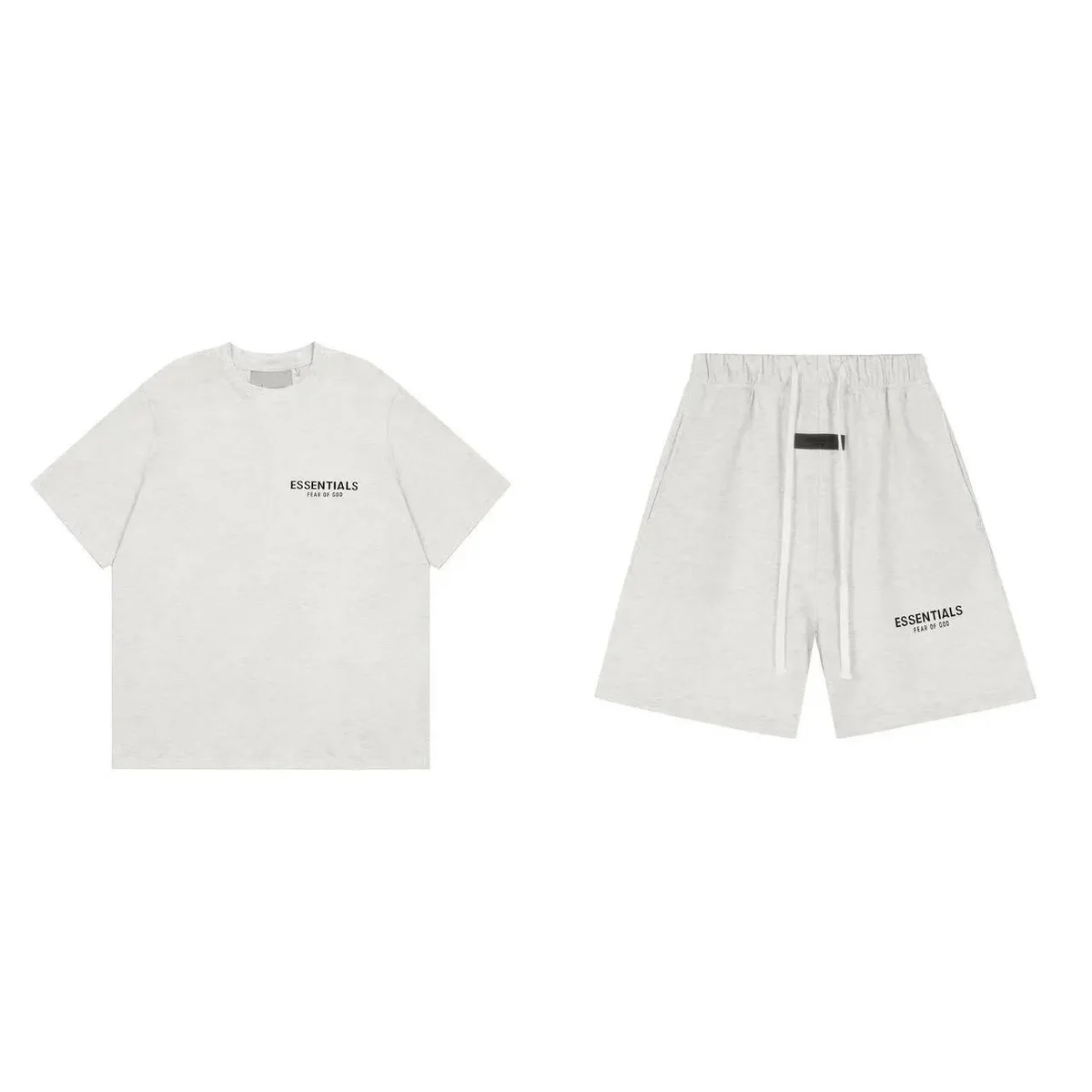 Fear of God Fear of God Essentials White Grey Set T-Shirt & Shorts Grey - 1