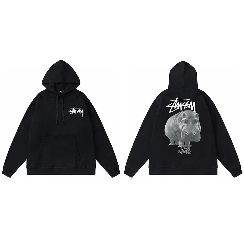 Stussy Stussy Bear Hoodie Black Streetwear Black - 1