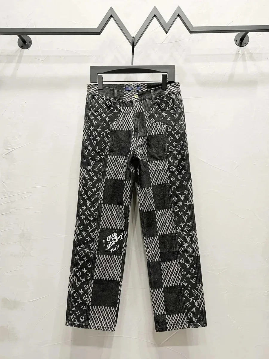 Louis Vuitton Louis Vuitton Monogram Black/White Denim Jeans LYM906 Black