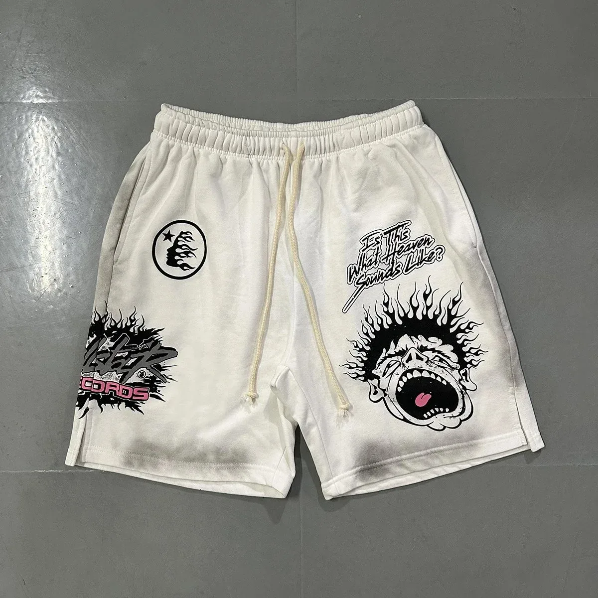 Other White Printed Graphic Shorts Casual White - 1