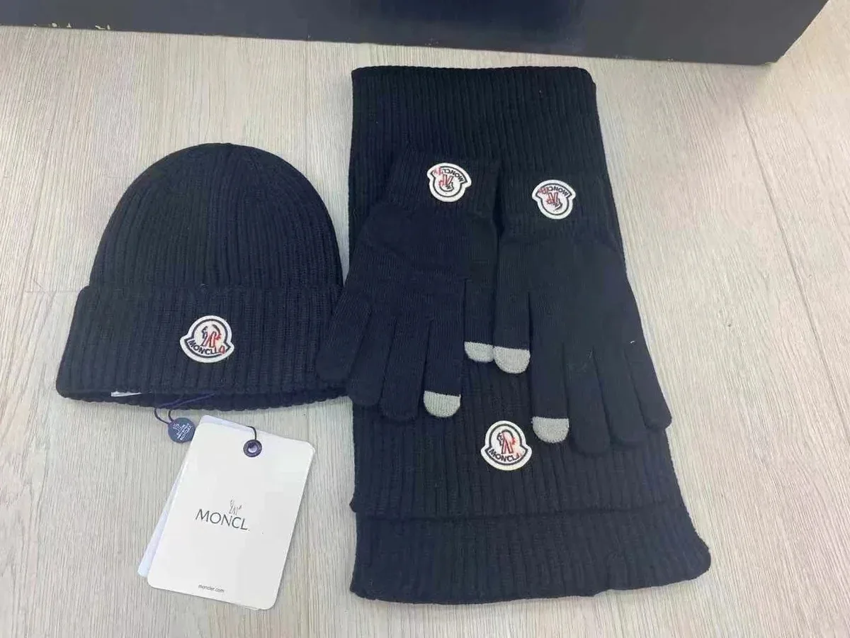 Moncler Moncler Black Knit Accessories Set Black