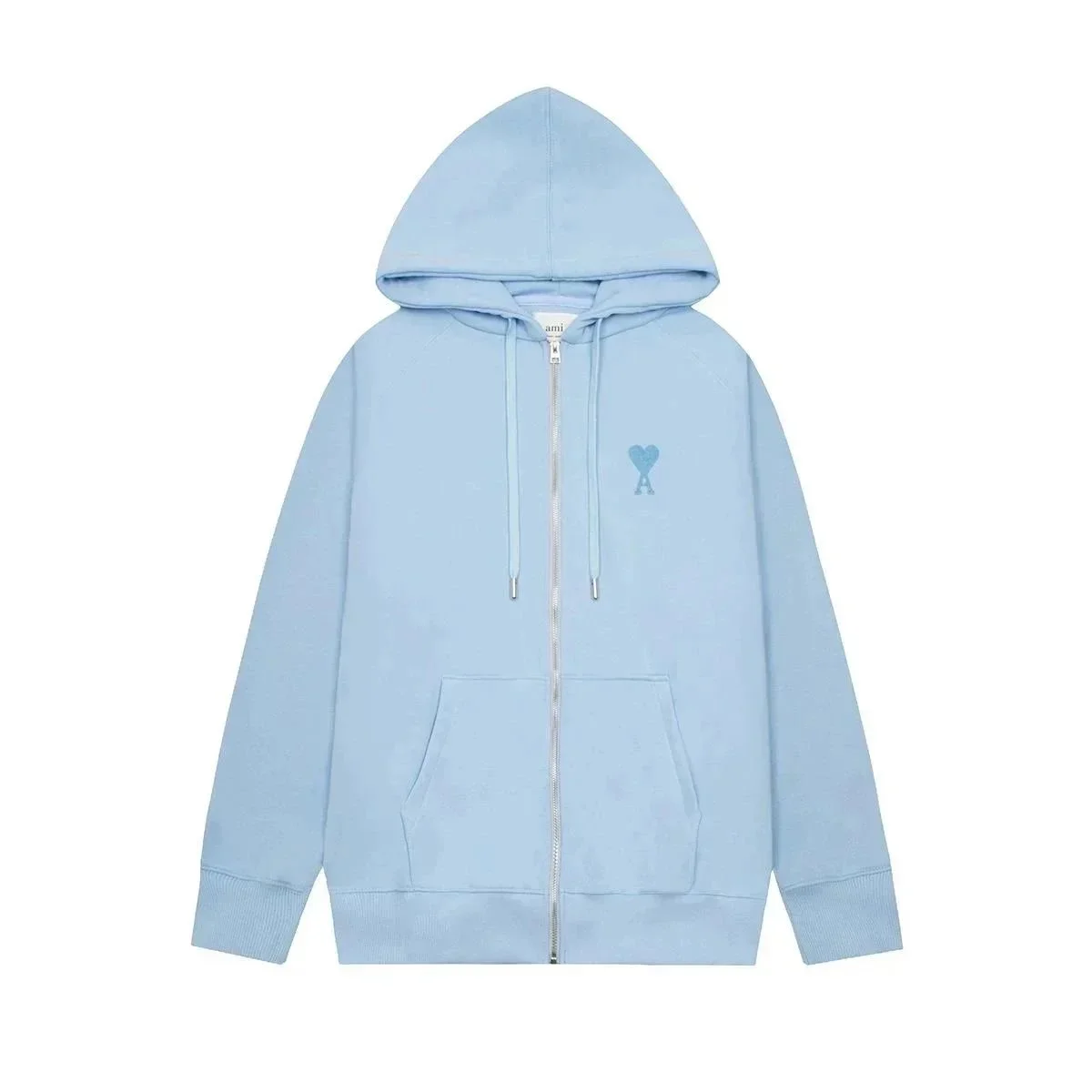 Ami Paris Ami Paris Ami de Coeur Zip-Up Hoodie Sky Blue Blue