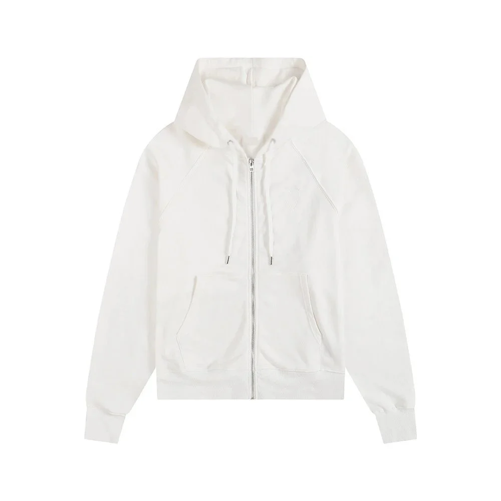 Other White Zip-Up Hoodie White - 1