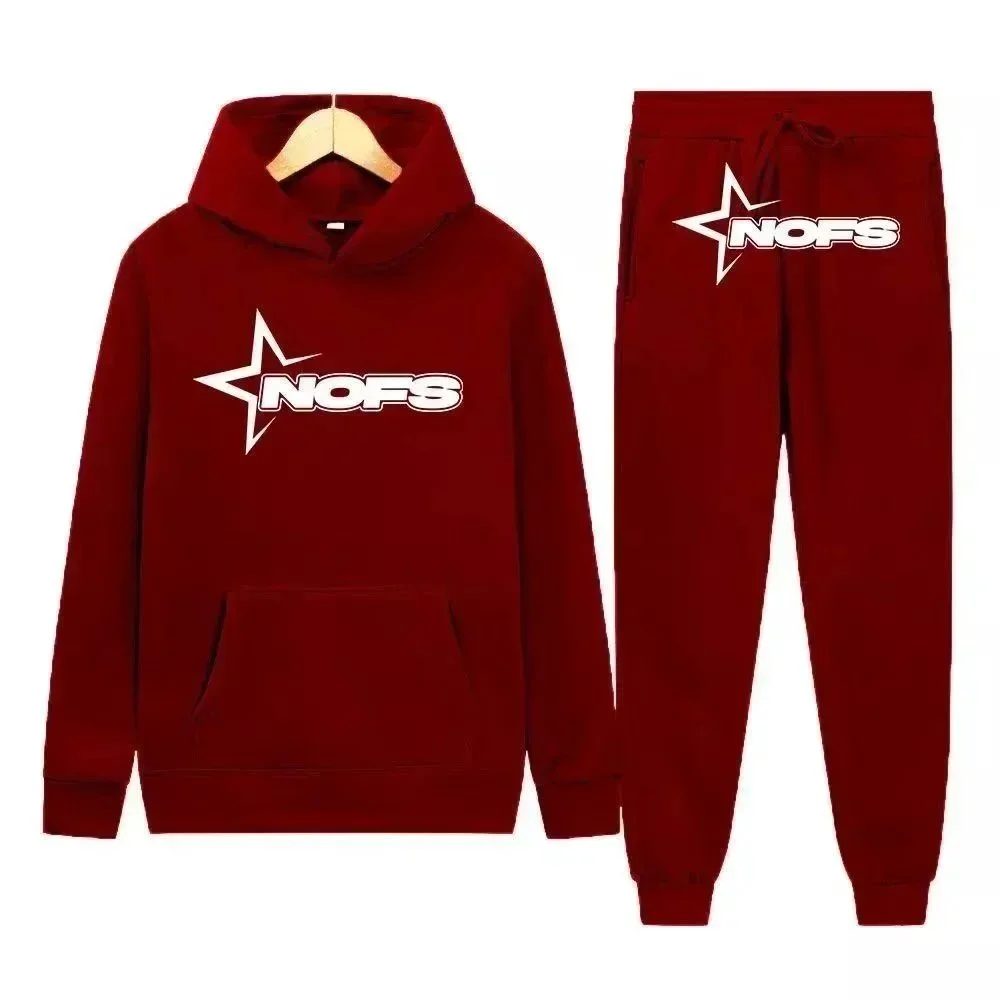 NOFS NOFS Red Star Hoodie & Pants Set Red - 1