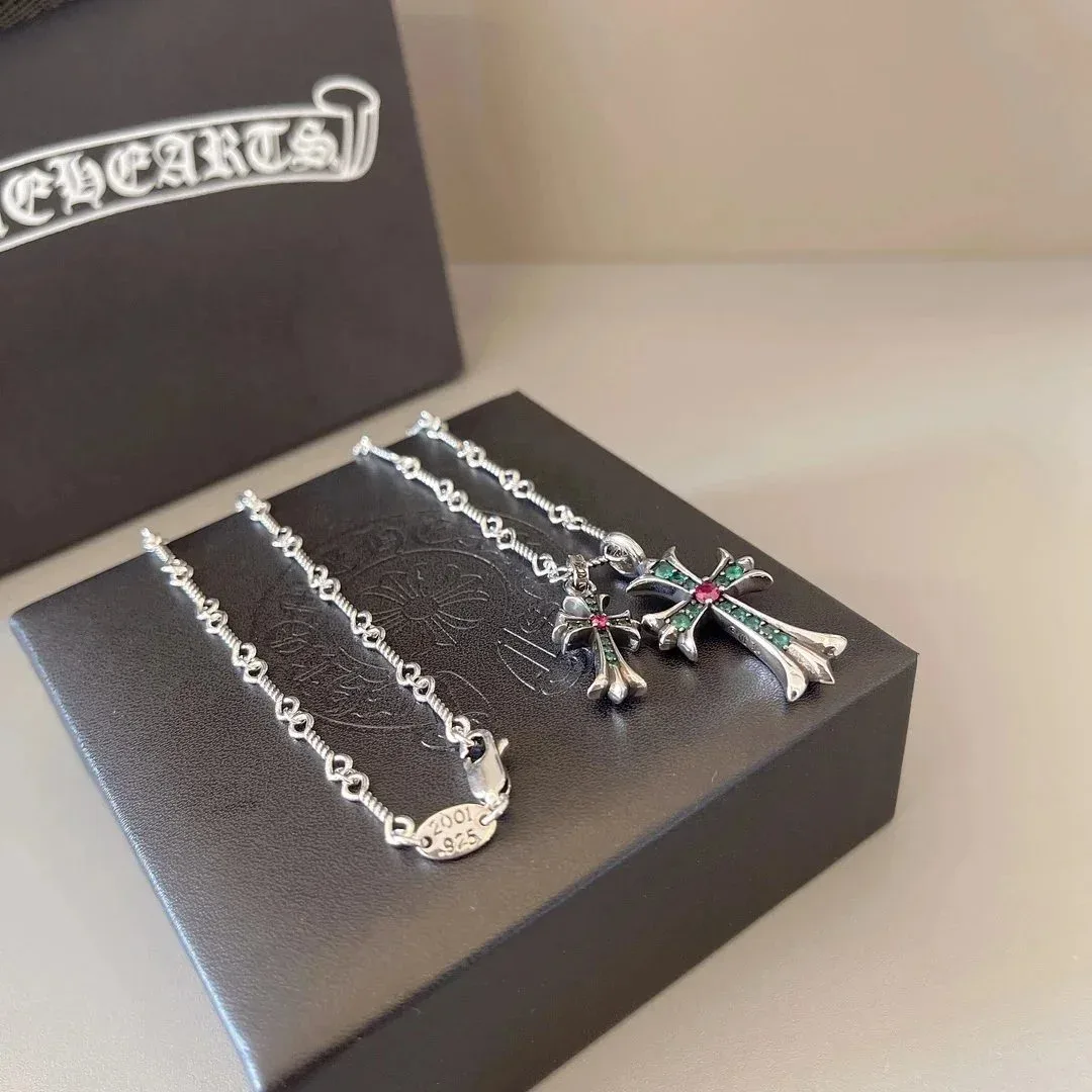 Chrome Hearts Chrome Hearts CH Cross Silver Necklace with Gemstone Accents Silver - 1