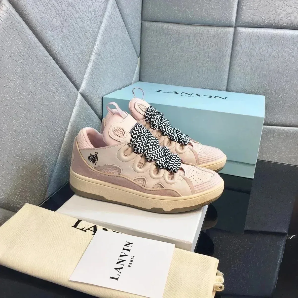Lanvin Lanvin TH081260161 Pink & Black Sneakers Pink - 1