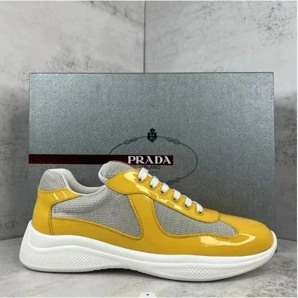 Prada Prada Runners Yellow Patent Leather Sneakers Yellow - 1