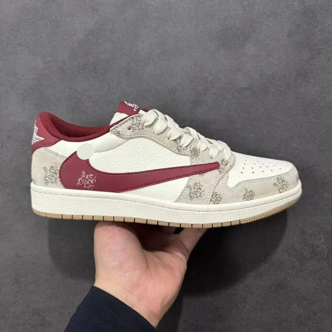 Nike Nike Air Jordan 1 Low AJ1倒钩 白浅灰红 Sneakers White - 1