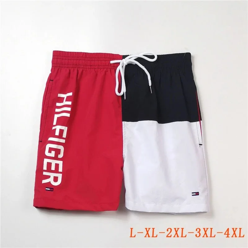 Tommy Hilfiger Tommy Hilfiger Red/White/Black Colorblock Shorts Red - 1