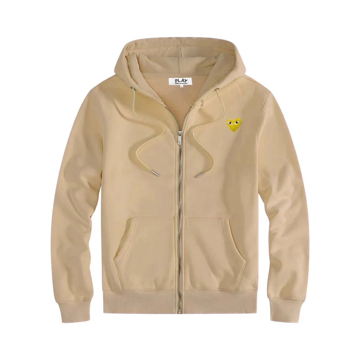 Comme des Garçons Comme des Garçons Play Zip-Up Hoodie Beige Heart Beige - 1