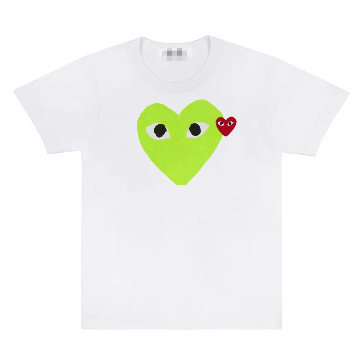 Comme des Garçons Comme des Garçons White Lime Heart T-Shirt White - 1