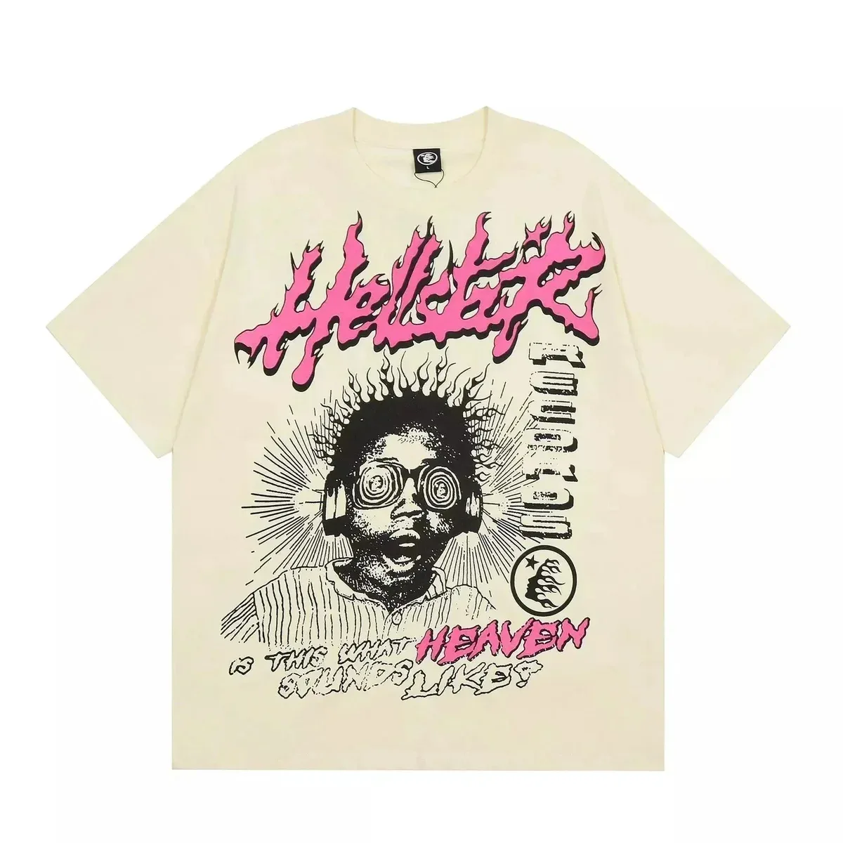 Other Hellstak Coucou T-Shirt Cream with Pink Print Casual Cream - 1