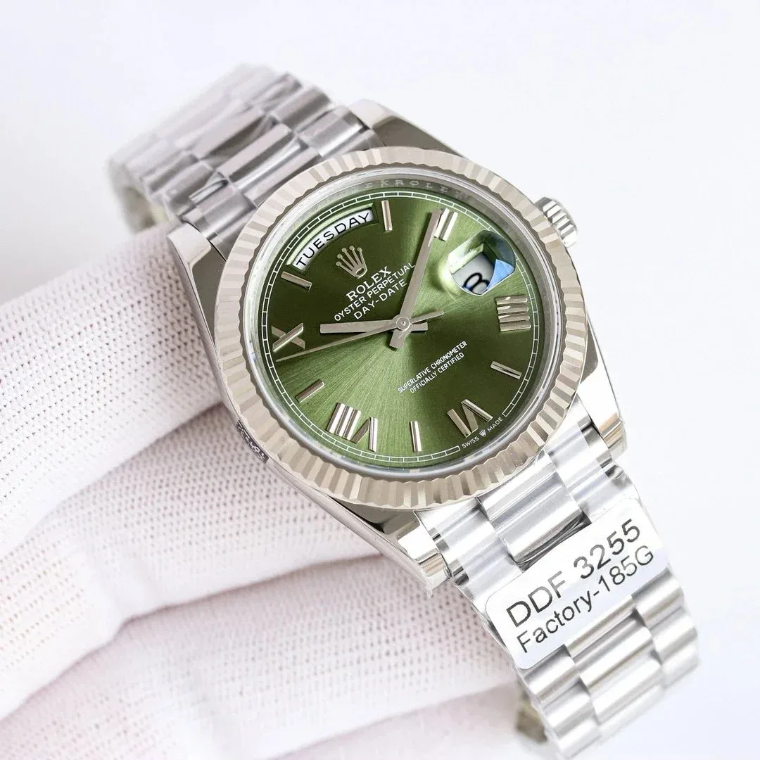 Rolex Rolex Day-Date Green Dial Stainless Steel Watch Green - 1