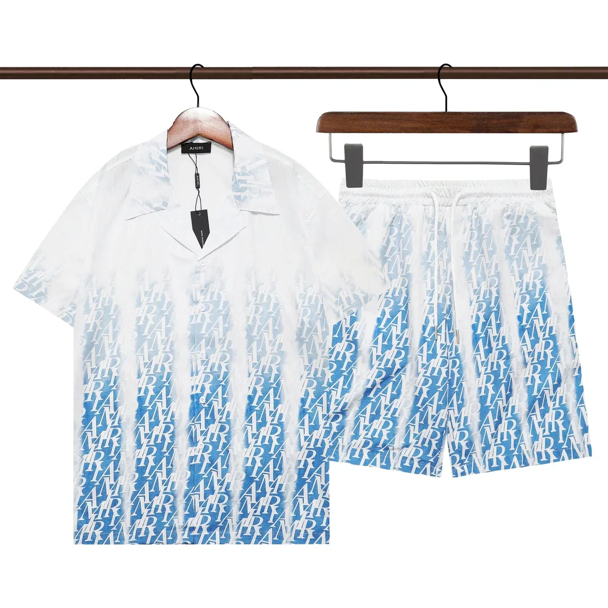 Amiri Amiri Blue Gradient Logo Co-ord Set Blue - 1