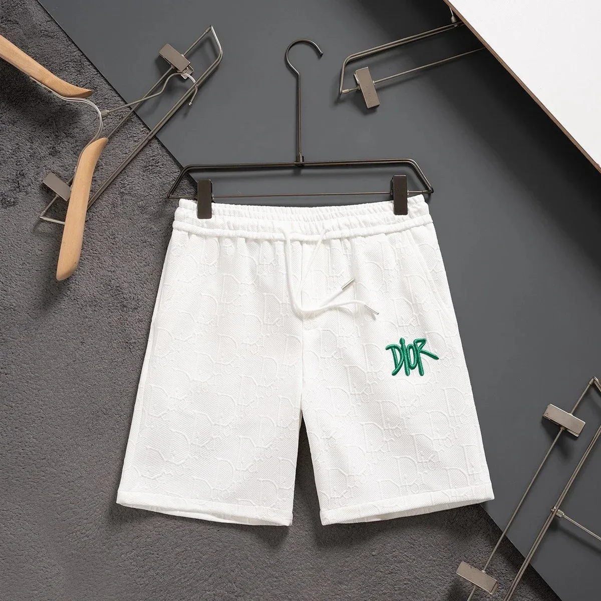 Dior Dior Classic Logo White Embroidered Shorts White - 1