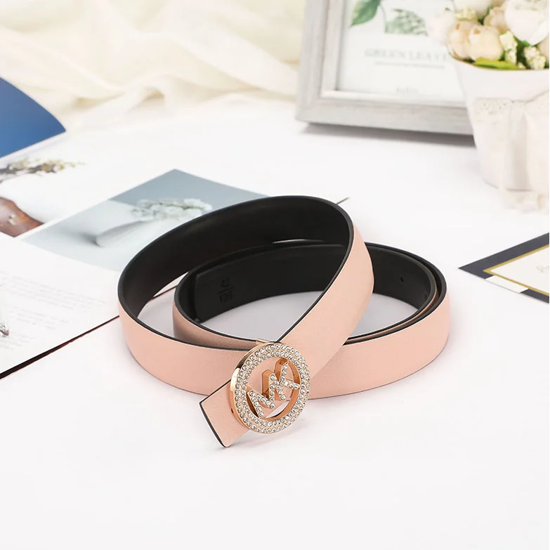 Michael Kors Michael Kors Blush Pink Crystal Buckle Belt Pink - 1