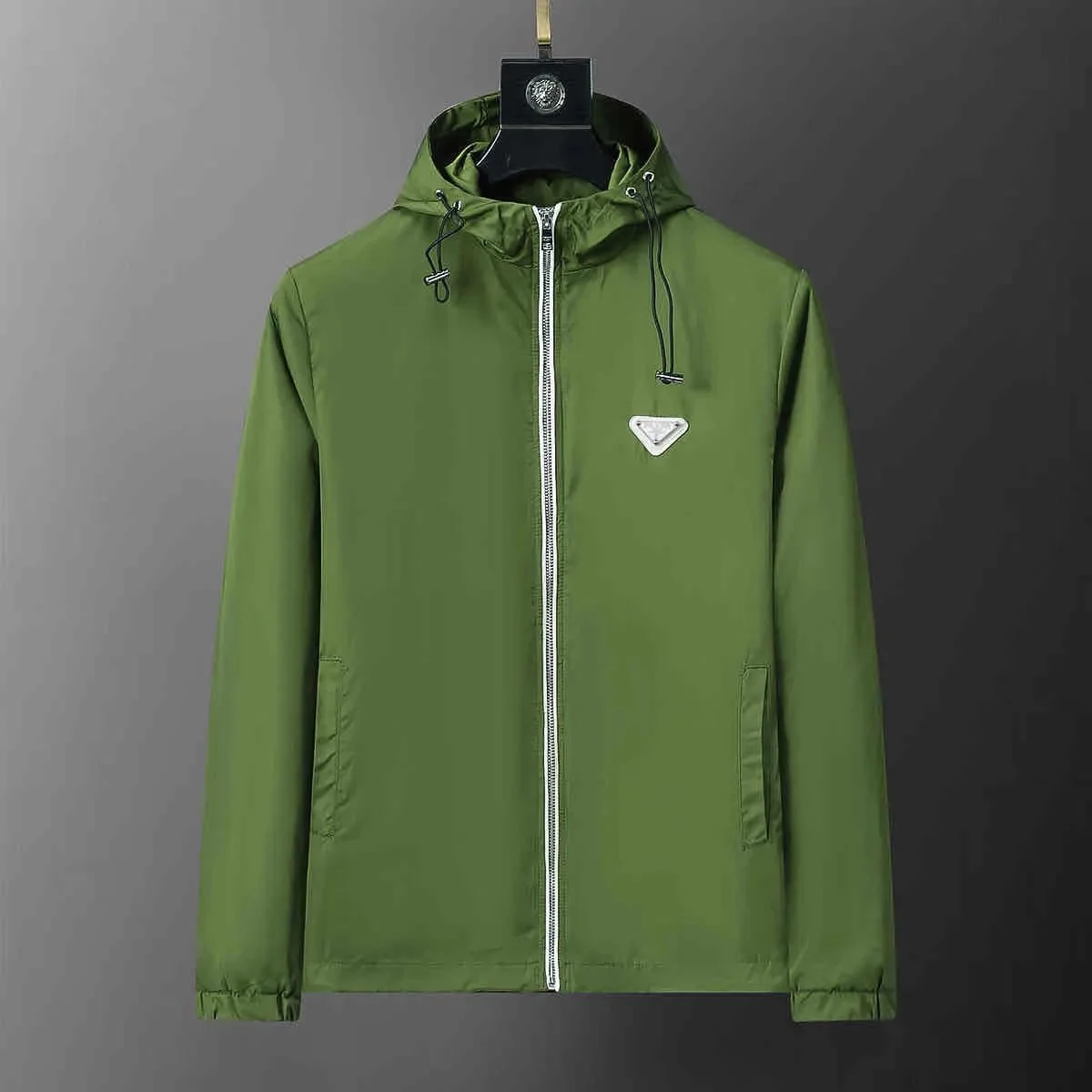 Prada Prada Re-Nylon Hooded Jacket Olive Green Green