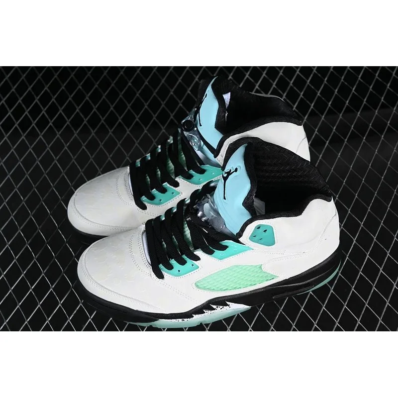 Jordan Air Jordan Air Jordan 5 White/Cyan Green Sneakers White