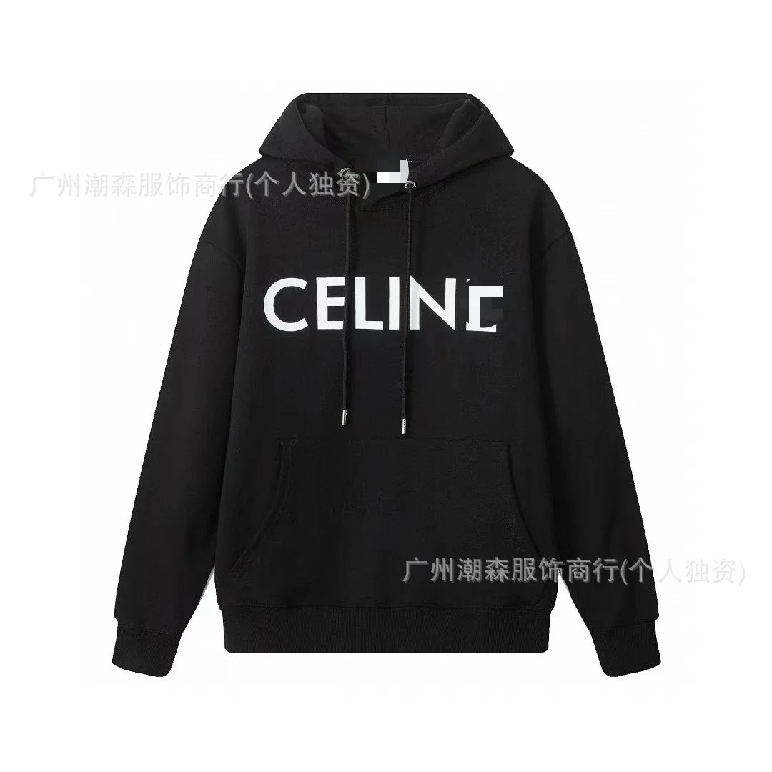 Celine Celine Classic Logo Black Hoodie Black