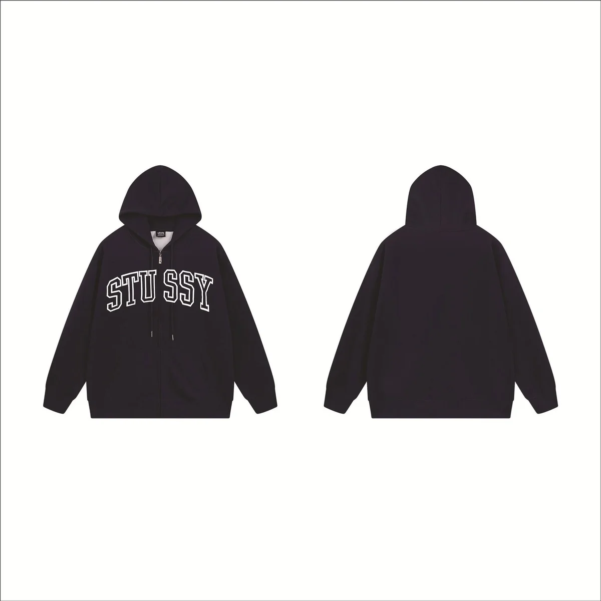 Stussy Stussy Basic Logo Navy Zip-Up Hoodie Navy - 1