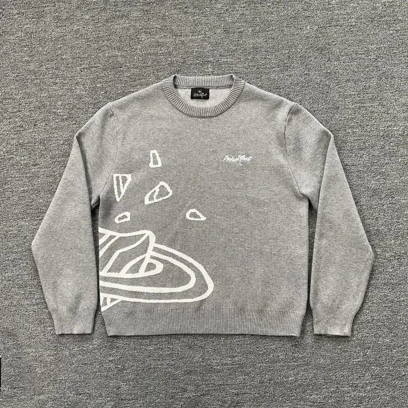 Other Gray Broken Planet 2 Graphic Crewneck Sweater Grey - 1