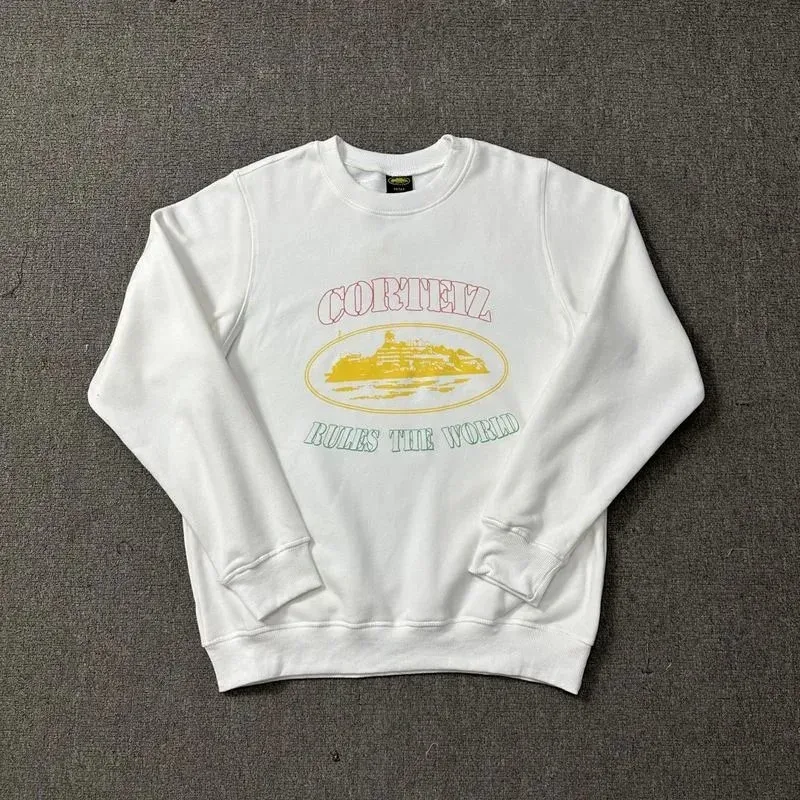 Corteiz Corteiz Rules The World Graphic Sweatshirt White Multi-Color White