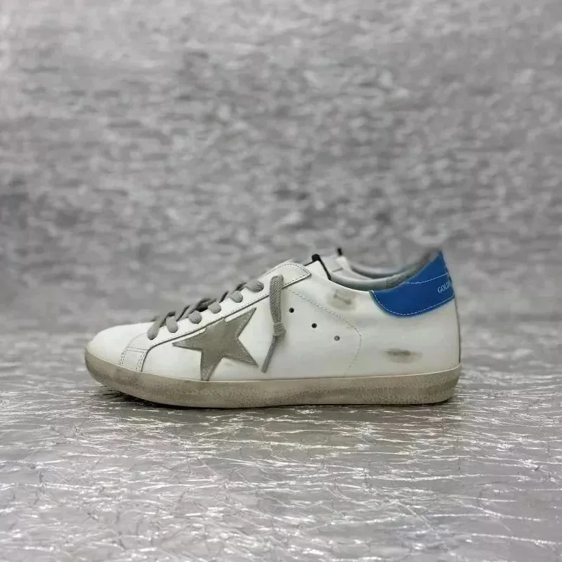 Golden Goose Golden Goose Super-Star White/Blue Distressed Sneakers White