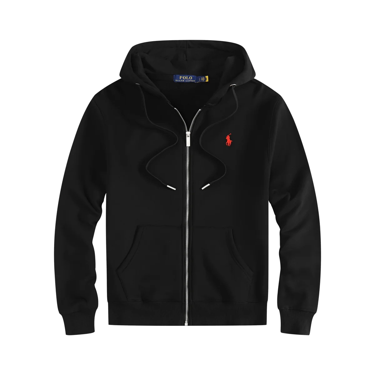 Polo Ralph Lauren Polo Ralph Lauren Classic Logo Black Red Logo Zip-Up Hoodie Black - 1