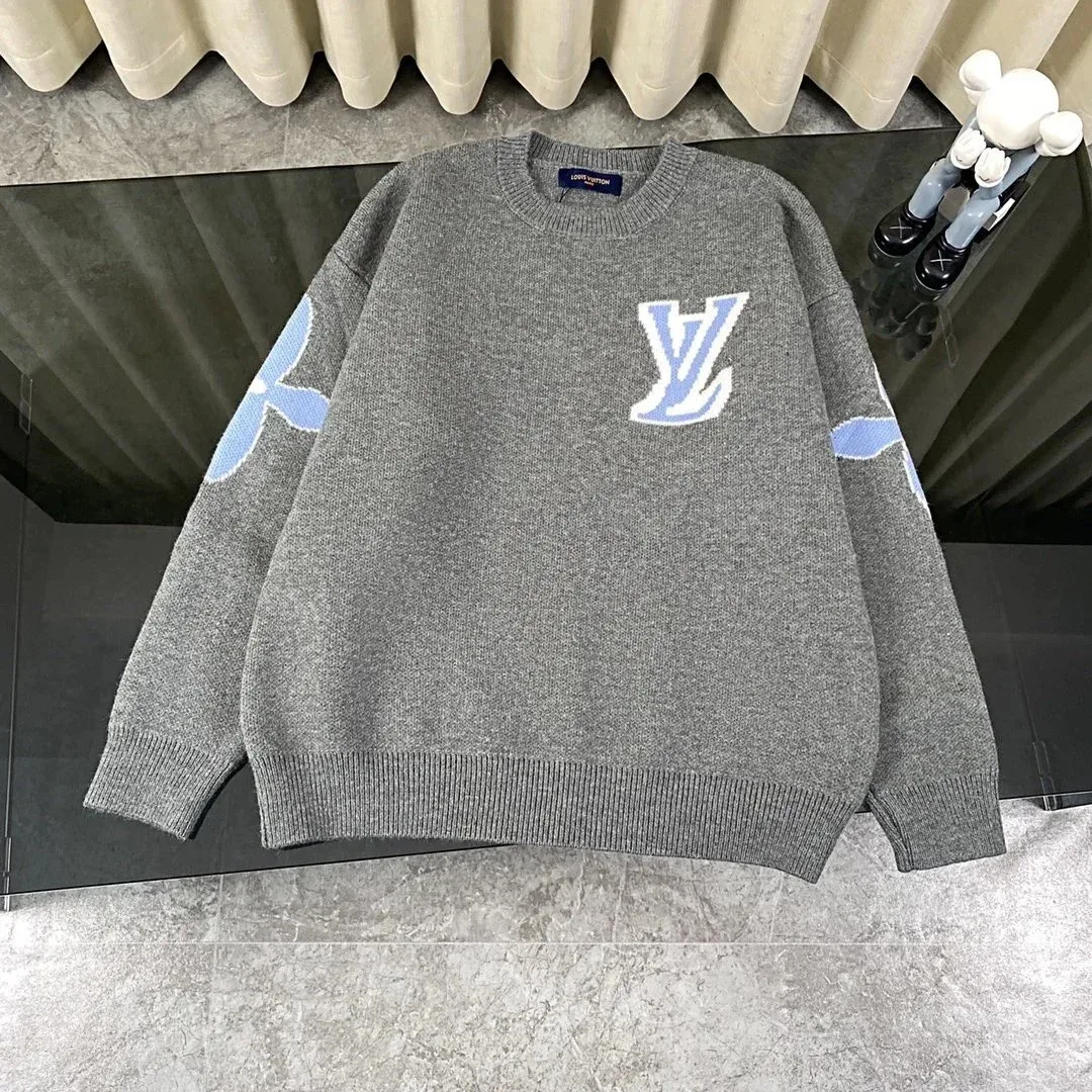 Louis Vuitton Louis Vuitton Monogram LV 9 Grey/Blue Knit Sweater Grey