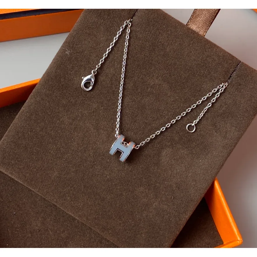 Hermès Hermès T Series H Pendant Necklace Silver Silver