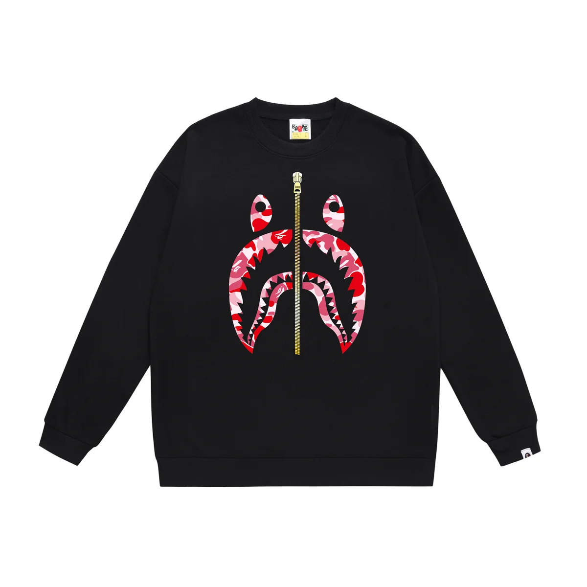 A Bathing Ape A Bathing Ape BAPE STA Black Red Camo Shark Sweatshirt Black - 1