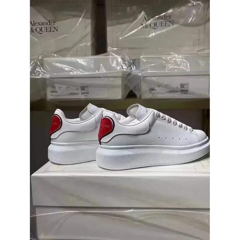 Alexander McQueen Alexander McQueen McQueen White Red Heart Sneakers White - 1