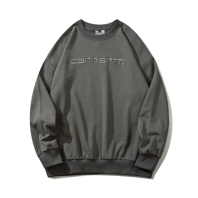 Carhartt Carhartt Embroidered Logo Sweatshirt Dark Grey Top Grey - 1